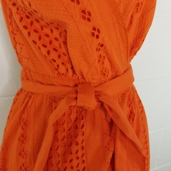 J Crew all over eyelet midi wrap dress resort orange - Picture 8 of 15